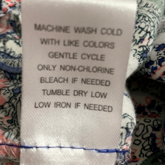 BLACK RAINN Top Paisley Short Sleeve Bohemian Gypsy Crochet Tie Blue Medium - Picture 7 of 8